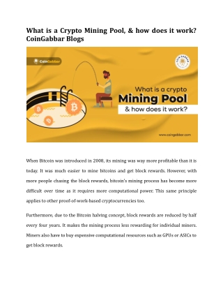 What is a Crypto Mining Pool, & how does it work (2)