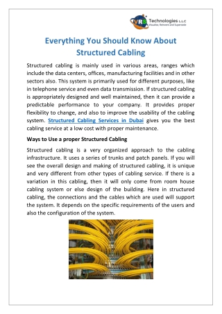Everything You Should Know About Structured Cabling