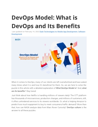 DevOps Model: What is DevOps and Its Benefits