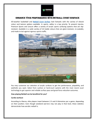 Enhance Your Performance with Netball Court Surface