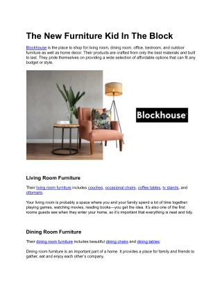 The New Furniture Kid In The Block