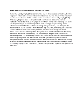 Becker Muscular Dystrophy Market Size and Market Trends