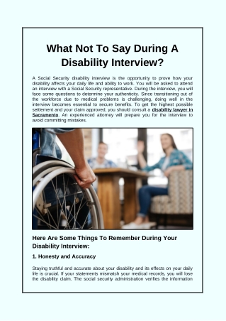 What Not To Say During A Disability Interview?