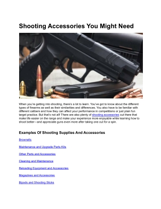 Shooting Accessories You Might Need