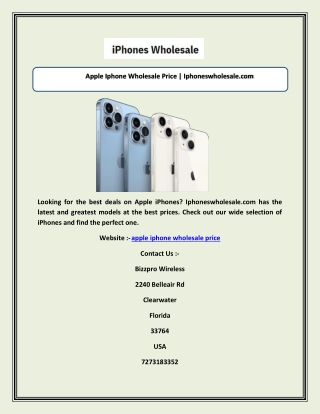 Apple Iphone Wholesale Price | Iphoneswholesale.com