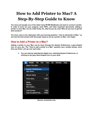 How to Add Printer to Mac? A Step-By-Step Guide to Know