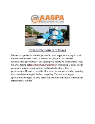 Reversible Concrete Mixer aaspa