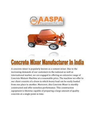 Concrete Mixer aaspa