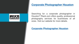 Corporate Photographer Houston   Riazk.com