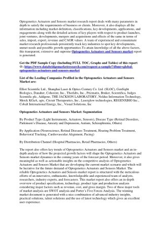 Optogenetics Actuators and Sensors Market