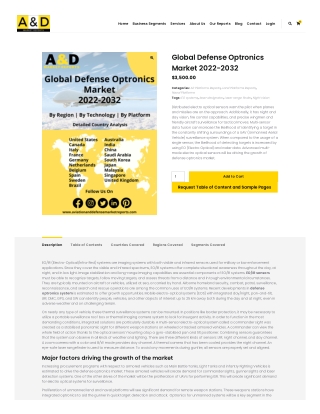 Global Defense Optronics Market 2022-2032