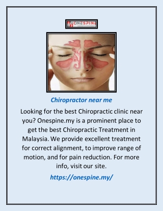 Chiropractor Near Me | Onespine.my