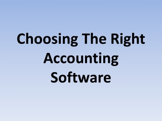 Choosing The Right Accounting Software