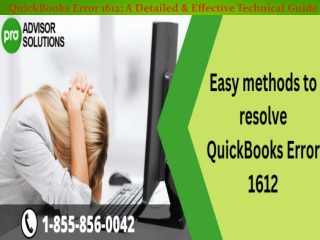 Easy methods to resolve QuickBooks Error 1612