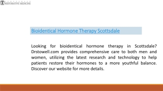 Bioidentical Hormone Therapy Scottsdale