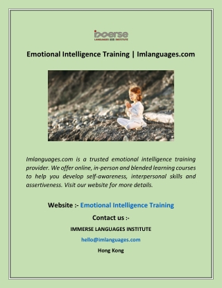 Emotional Intelligence Training Imlanguages