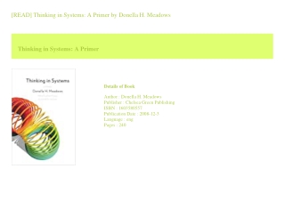 [READ] Thinking in Systems A Primer  by Donella H. Meadows