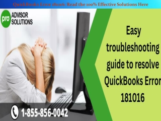Easy troubleshooting guide to resolve QuickBooks Error 181016