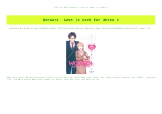 PDF READ EPUB Wotakoi Love Is Hard for Otaku 6 (DOWNLOAD E.B.O.O.K.^)