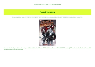 [P.D.F] [D.O.W.N.L.O.A.D] [R.E.A.D] Secret Invasion Pdf