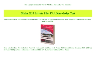 Free [epub]$$ Gleim 2023 Private Pilot FAA Knowledge Test Unlimited
