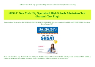(B.O.O.K.$ SHSAT New York City Specialized High Schools Admissions Test (Barron's Test Prep) (DOWNLOAD E.B.O.O.K.^)
