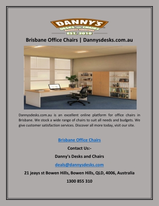 Brisbane Office Chairs | Dannysdesks.com.au