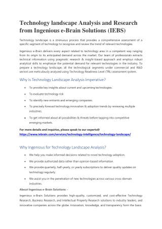 Technology Landscape Research