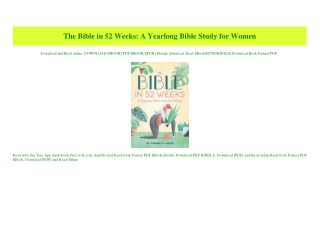 (READ)^ The Bible in 52 Weeks A Yearlong Bible Study for Women [PDF EBOOK EPUB]