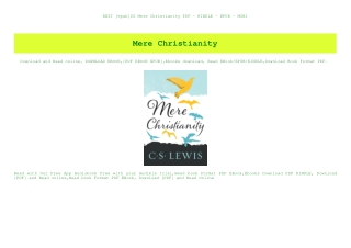 BEST [epub]$$ Mere Christianity PDF - KINDLE - EPUB - MOBI