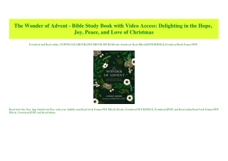 (READ-PDF!) The Wonder of Advent - Bible Study Book with Video Access Delighting in the Hope  Joy  Peace  and Love of Ch
