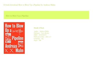 E-book download How to Blow Up a Pipeline  by Andreas Malm