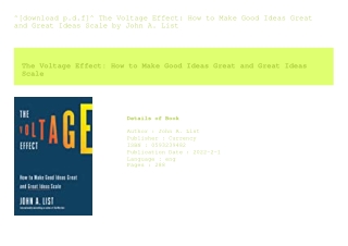 ^[download p.d.f]^ The Voltage Effect How to Make Good Ideas Great and Great