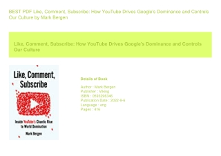 BEST PDF Like  Comment  Subscribe How YouTube Drives Google's Dominance and