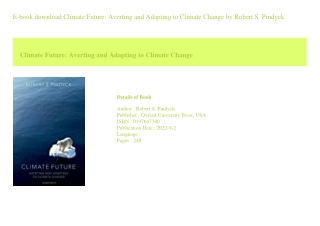 E-book download Climate Future Averting and Adapting to Climate Change  by R