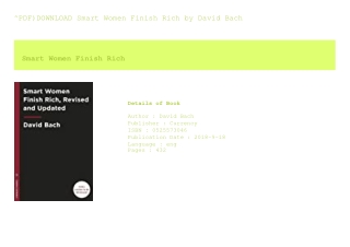 ^PDF)DOWNLOAD Smart Women Finish Rich  by David Bach