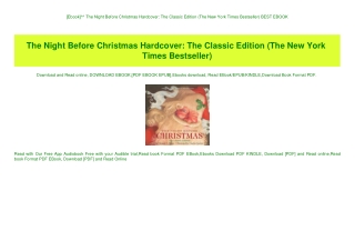 [Ebook]^^ The Night Before Christmas Hardcover The Classic Edition (The New York Times Bestseller) BEST EBOOK