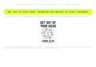 BEST download [epub]$$ Get Out of Your Head Stopping the Spiral of Toxic Thoughts (Epub Kindle)