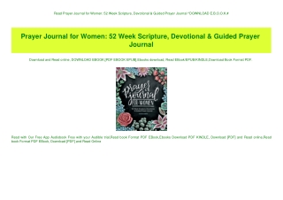 Read Prayer Journal for Women 52 Week Scripture  Devotional & Guided Prayer Journal ^DOWNLOAD E.B.O.O.K.#