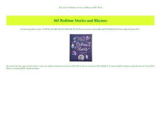 [R.E.A.D] 365 Bedtime Stories and Rhymes PDF eBook