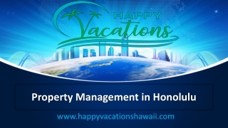 Property Management in Honolulu - Happy Vacations