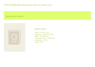 ^PDF)DOWNLOAD Beating the Street  by Peter Lynch