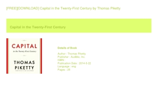 [FREE][DOWNLOAD] Capital in the Twenty-First Century  by Thomas Piketty
