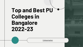 Top and Best PU Colleges in Bangalore 2022-23