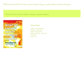 [PDF] Download What We Know about Climate Change  Updated Edition  by Kerry