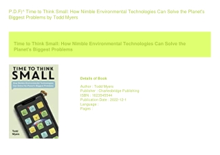 P.D.F)^ Time to Think Small How Nimble Environmental Technologies Can Solve
