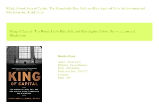 REad_E-book King of Capital The Remarkable Rise  Fall  and Rise Again of Ste