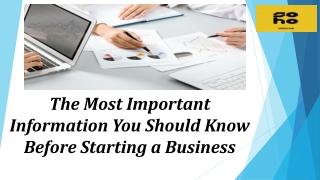 Important Information You Should Know Before Starting a Business