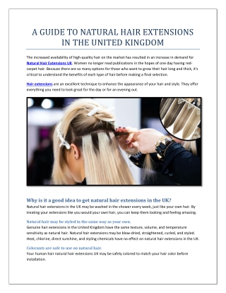 A GUIDE TO NATURAL HAIR EXTENSIONS IN THE UNITED KINGDOM | HAIR DEVELOPMENT