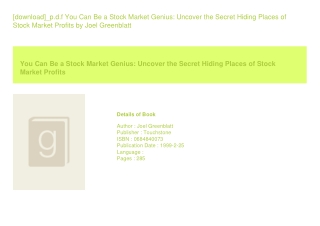 [download]_p.d.f You Can Be a Stock Market Genius Uncover the Secret Hiding